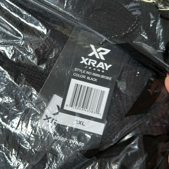 X-ray Jeans Men's Button Down Cardigan Sweater Size 2XL in Black NWT and in pack - Picture 7 of 8